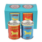 Salière et poivrière en étain - Léopard