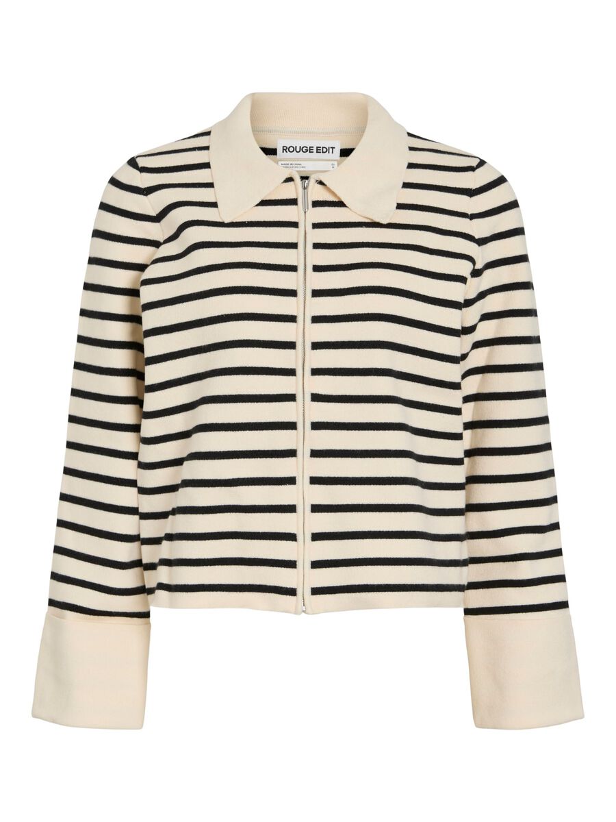 ROULUCILLE STRIPE ZIP L/S CARDIGAN