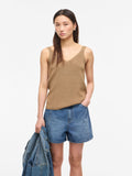ROUVIVIENNE S/L V-NECK KNIT TOP
