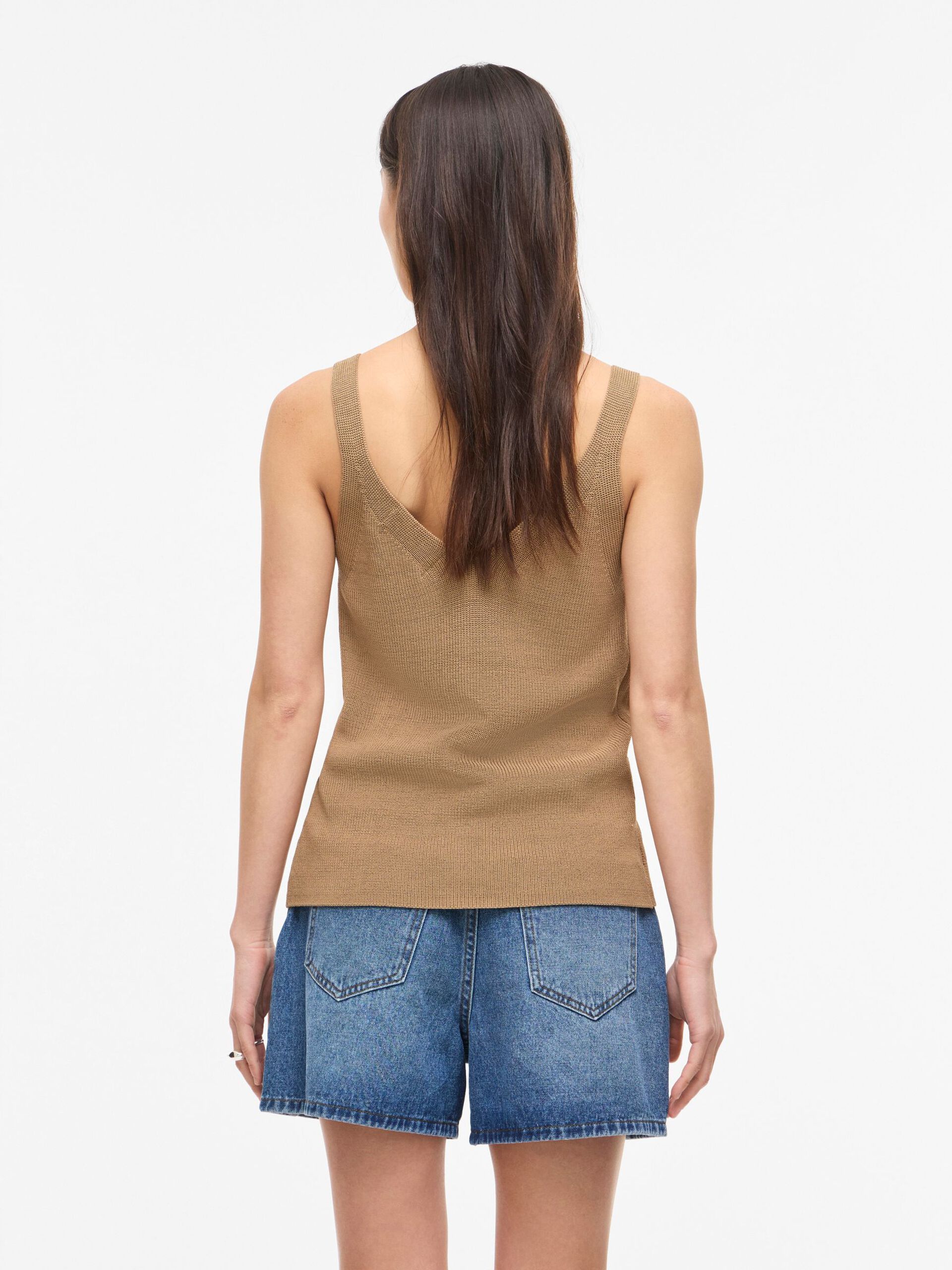 ROUVIVIENNE S/L V-NECK KNIT TOP