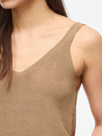 ROUVIVIENNE S/L V-NECK KNIT TOP