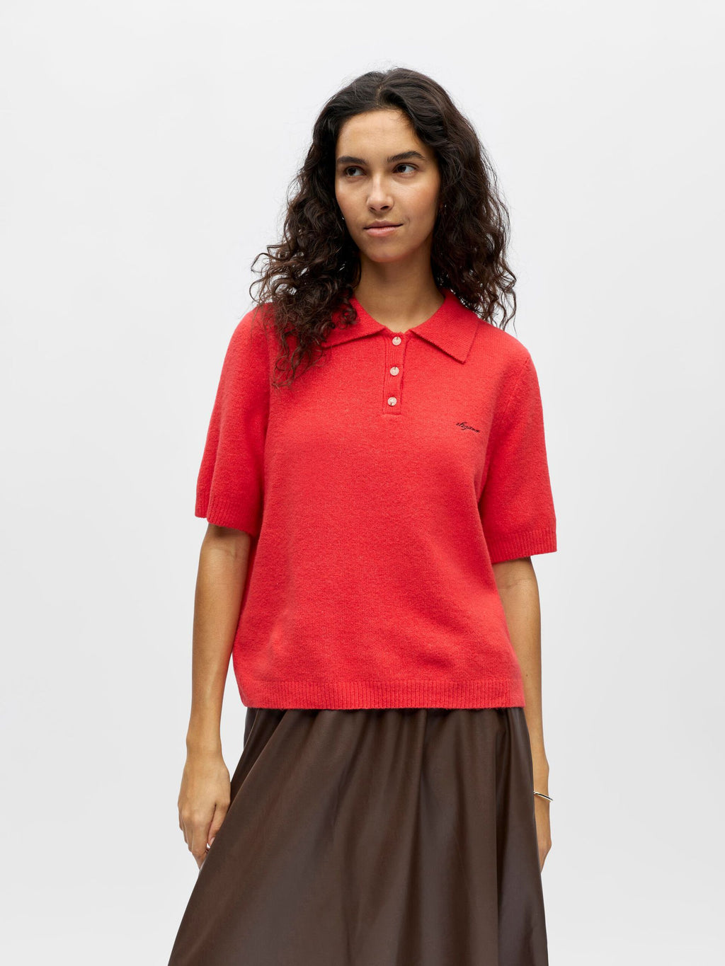 OBJDEBBIE S/S RE KNIT POLO 143