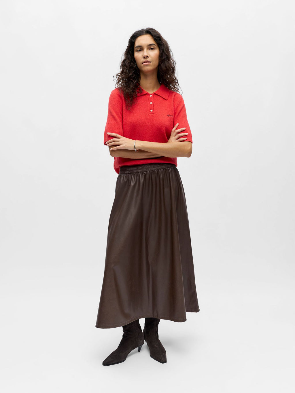 OBJDEBBIE S/S RE KNIT POLO 143