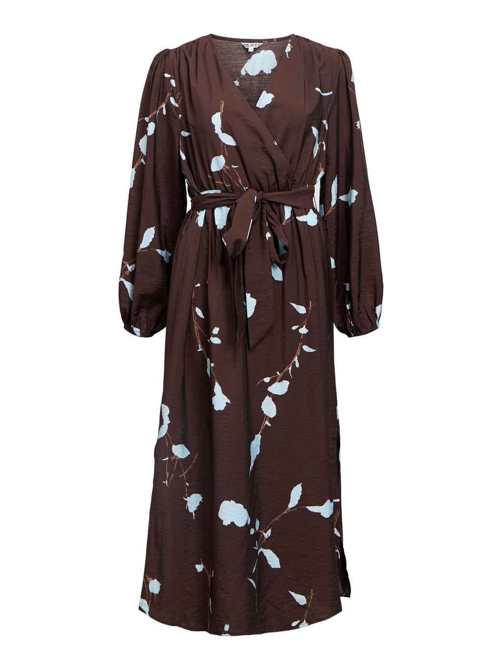 OBJBRIE L/S RE V-NECK MIDI DRESS 143