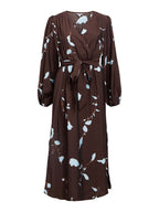 OBJBRIE L/S RE V-NECK MIDI DRESS 143
