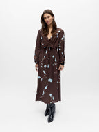 OBJBRIE L/S RE V-NECK MIDI DRESS 143