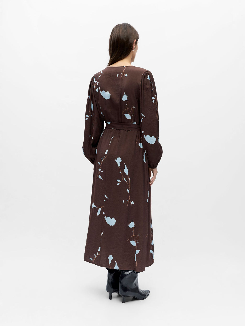 OBJBRIE L/S RE V-NECK MIDI DRESS 143