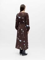 OBJBRIE L/S RE V-NECK MIDI DRESS 143