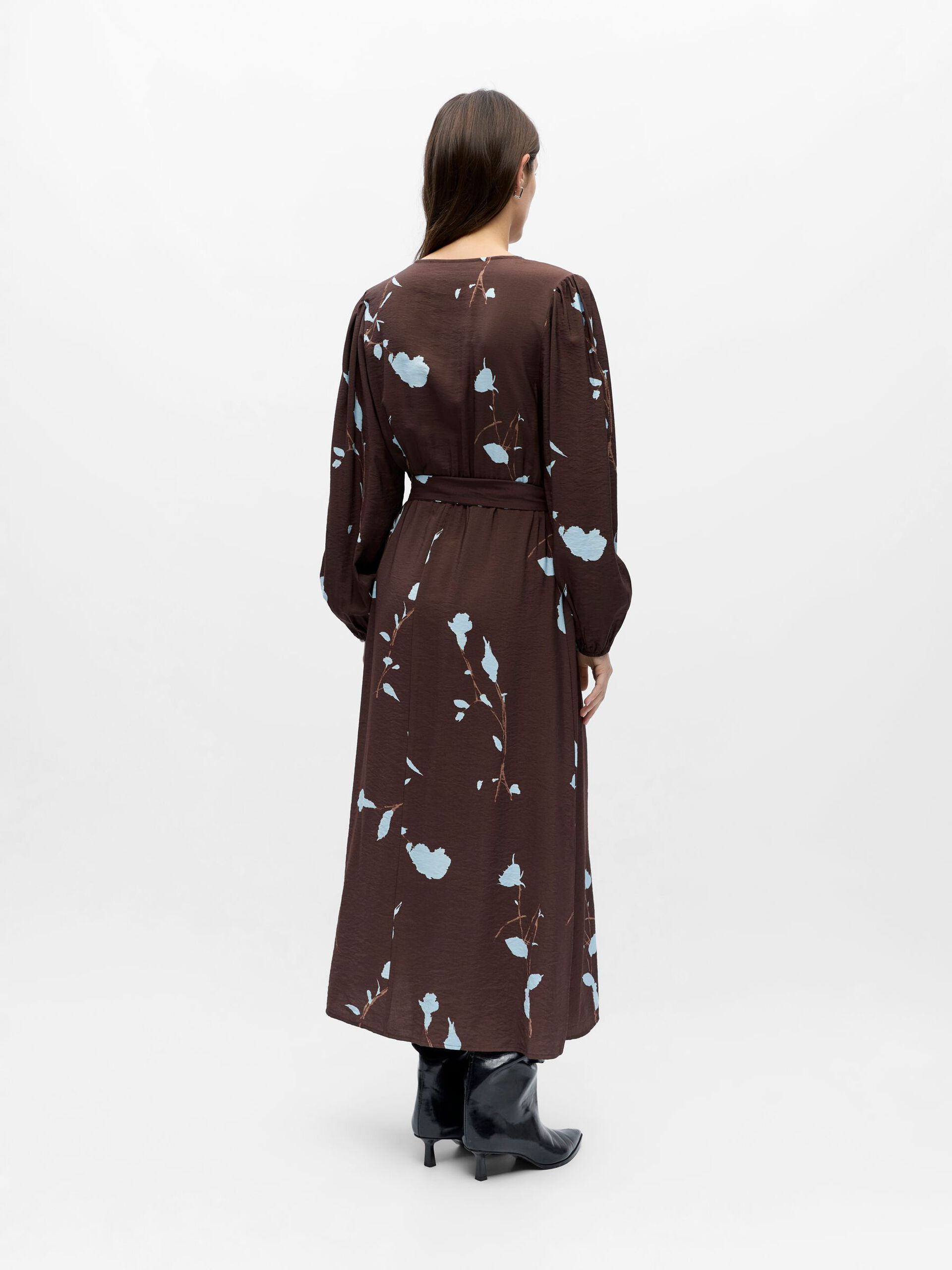 OBJBRIE L/S RE V-NECK MIDI DRESS 143