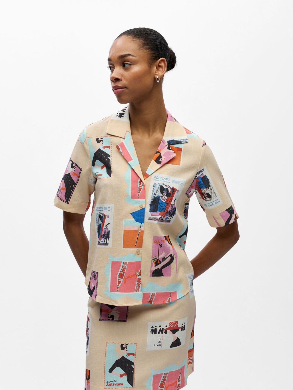 OBJTRACY 2/4 RE V-NECK SHIRT 143
