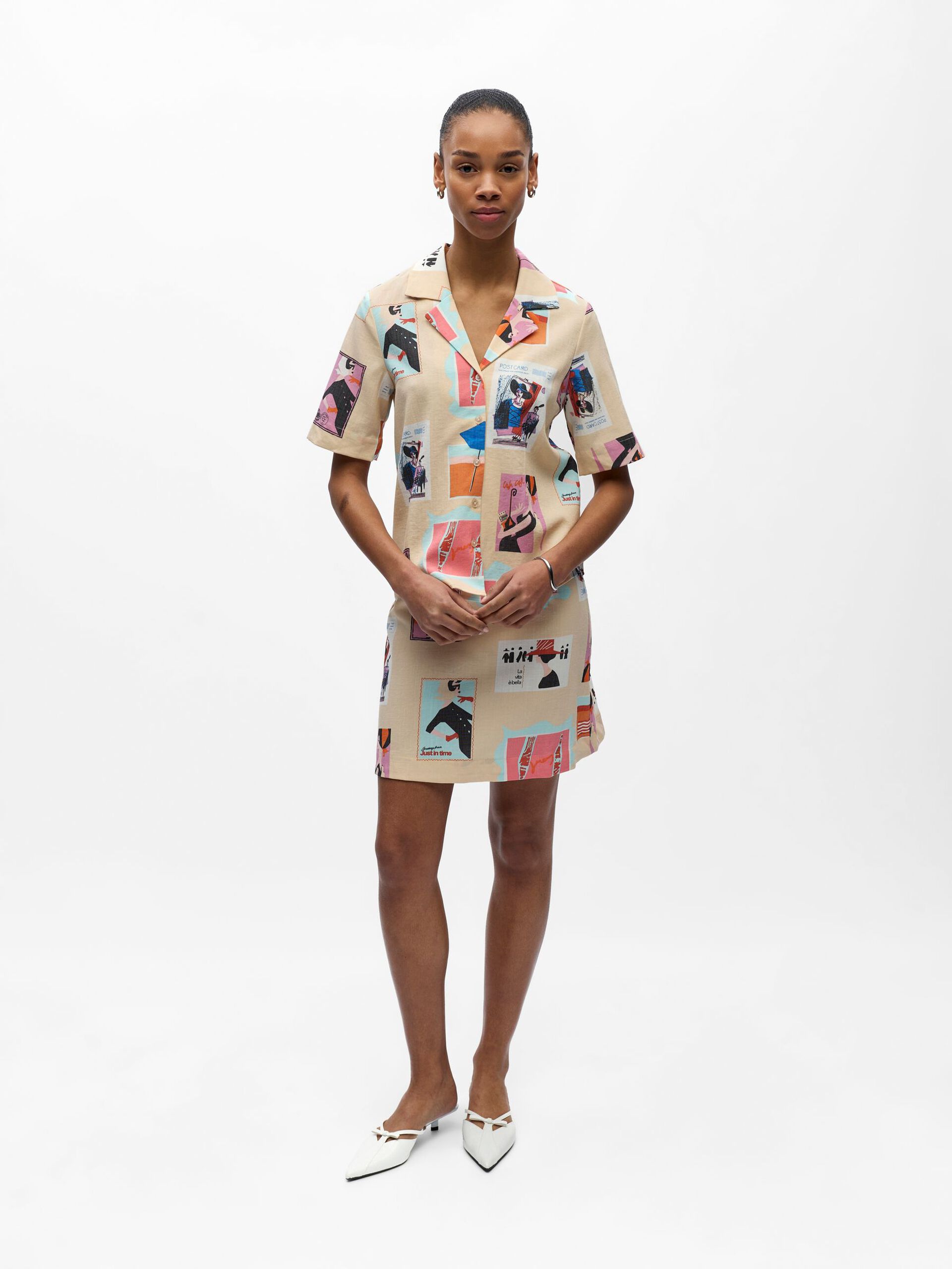 OBJTRACY 2/4 RE V-NECK SHIRT 143