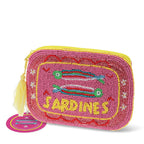 Trousse de maquillage perlée faite à la main - Sardines