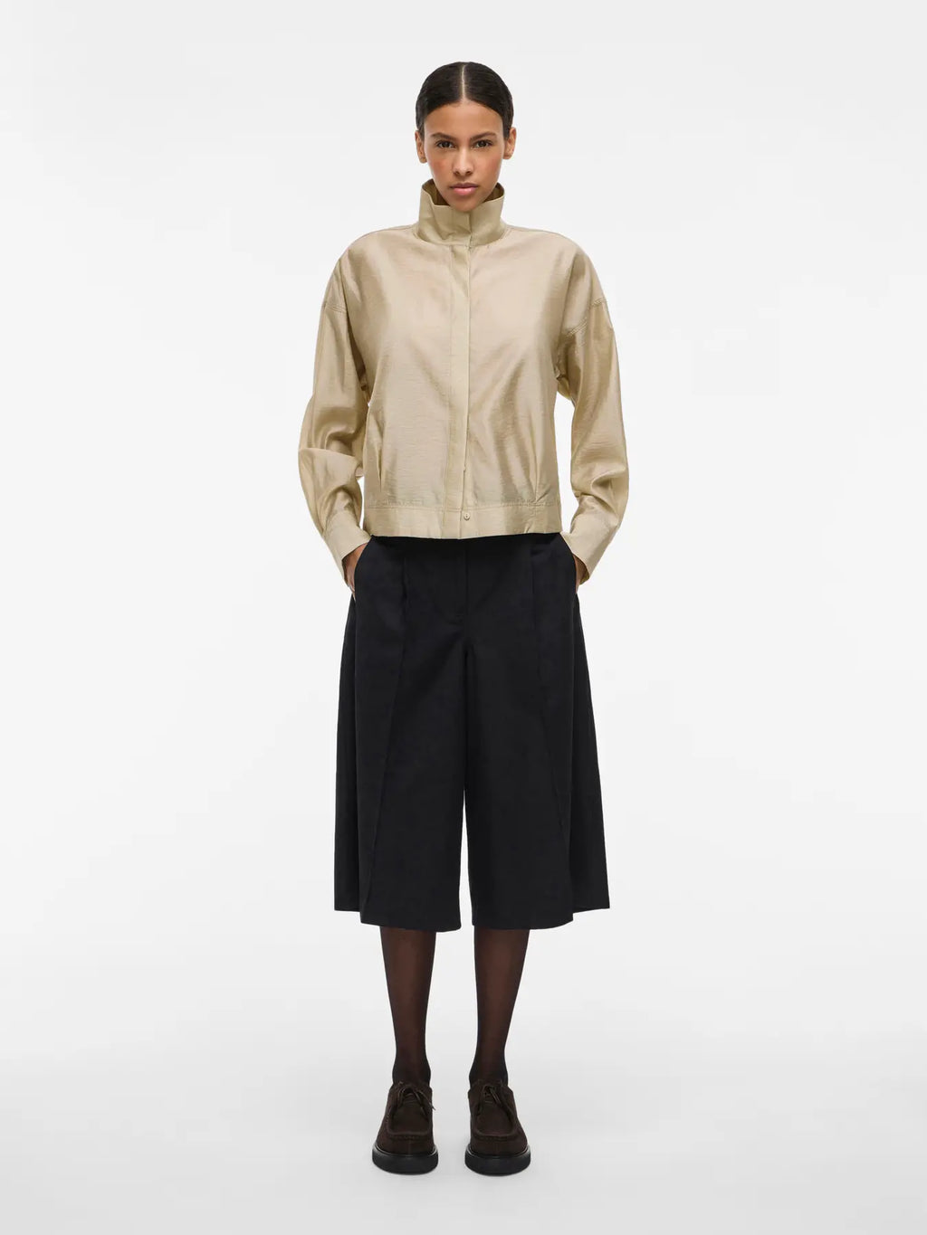 ROUSTINA L/S HIGH NECK SHIRT/1