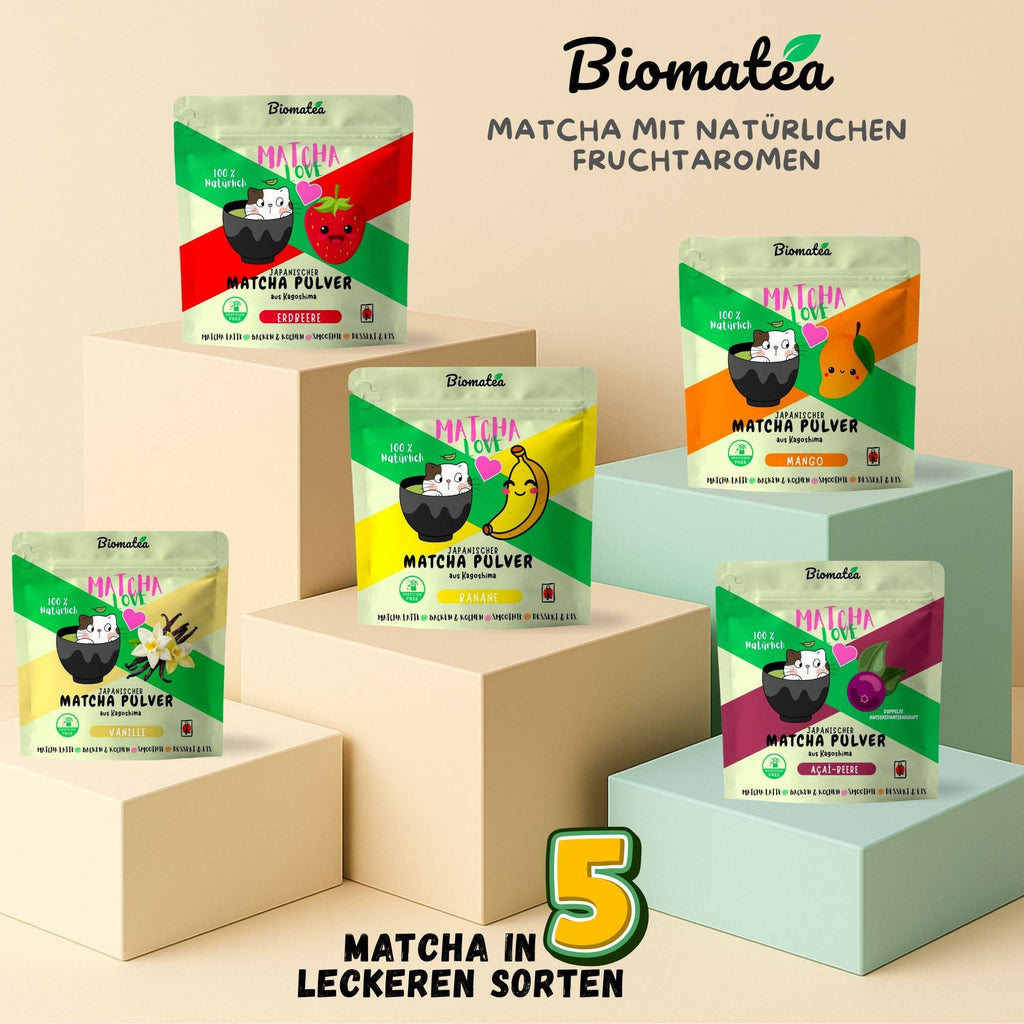 Matcha Love, 50 g de poudre de thé matcha japonais au goût de baie d'açaï