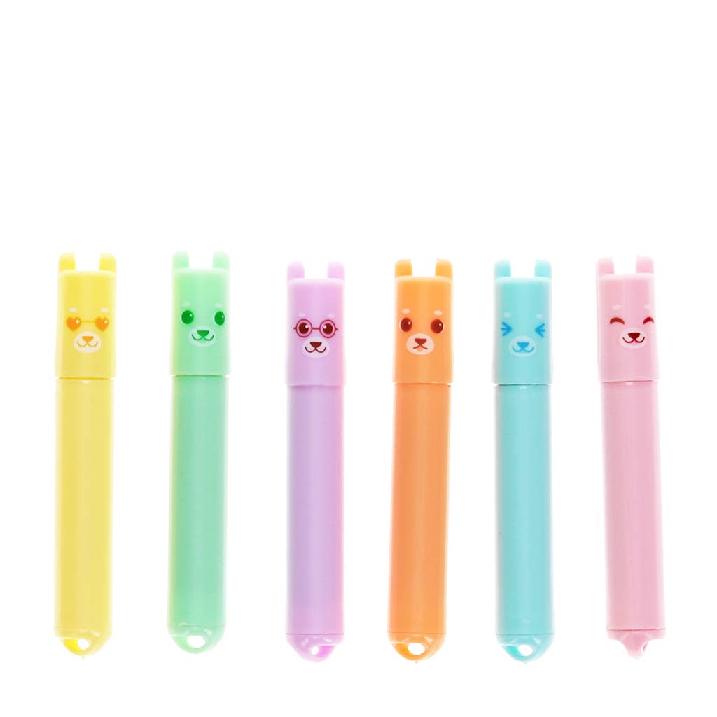 Mini surligneurs (lot de 6) - Ours