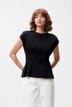 TSHIRT WITH WAIST PLEATS