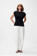 TSHIRT WITH WAIST PLEATS