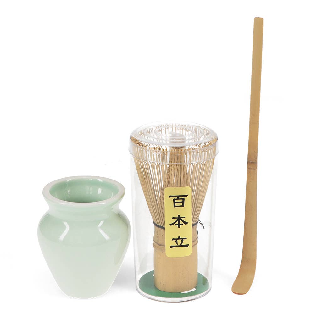 Ensemble de fouet à matcha fait main avec support