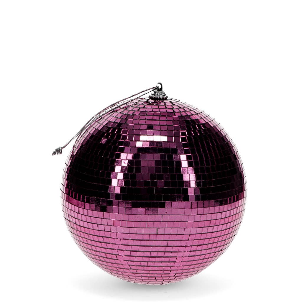 Boule à facettes suspendue (15 cm) - Rose