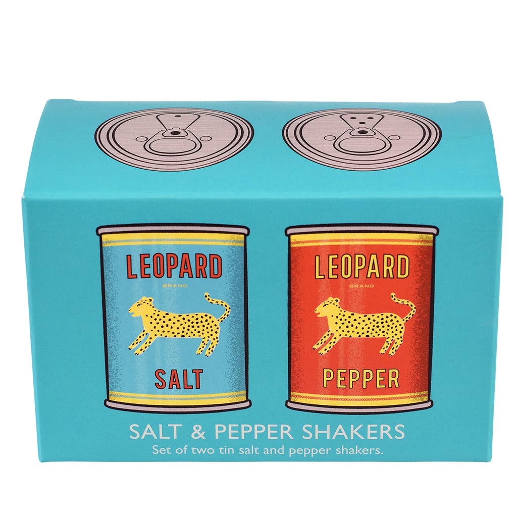 Salière et poivrière en étain - Léopard