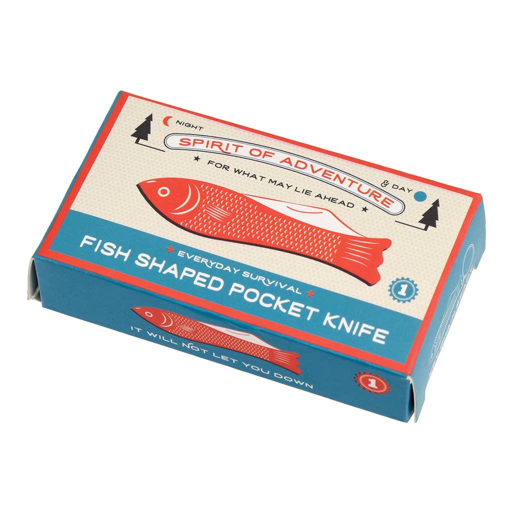 Porte-clés couteau de poche en forme de poisson - Esprit d'Aventure